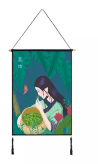 畲风布艺挂毯一蓝姑